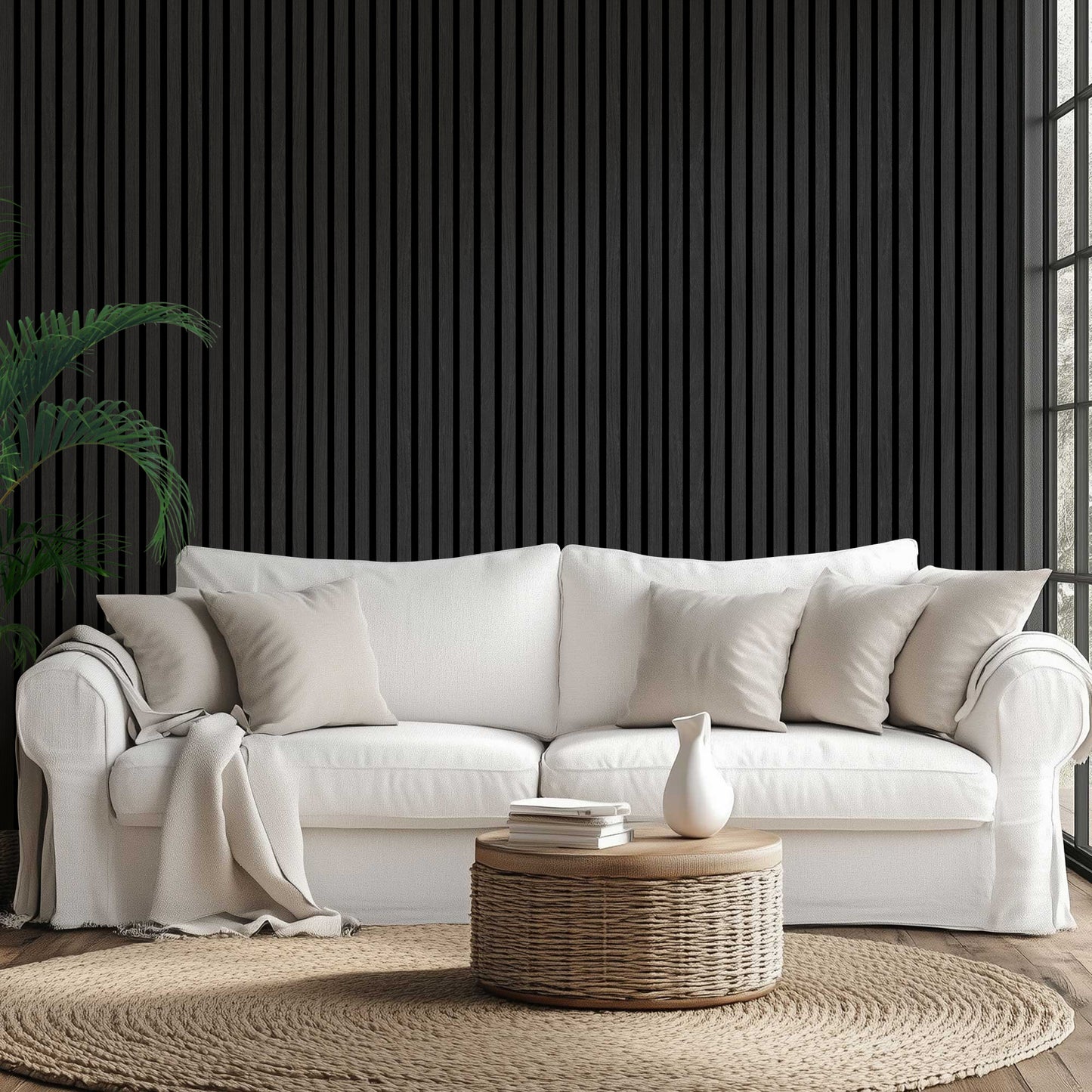 Acoustic Wide Wood Panel - Black Oak