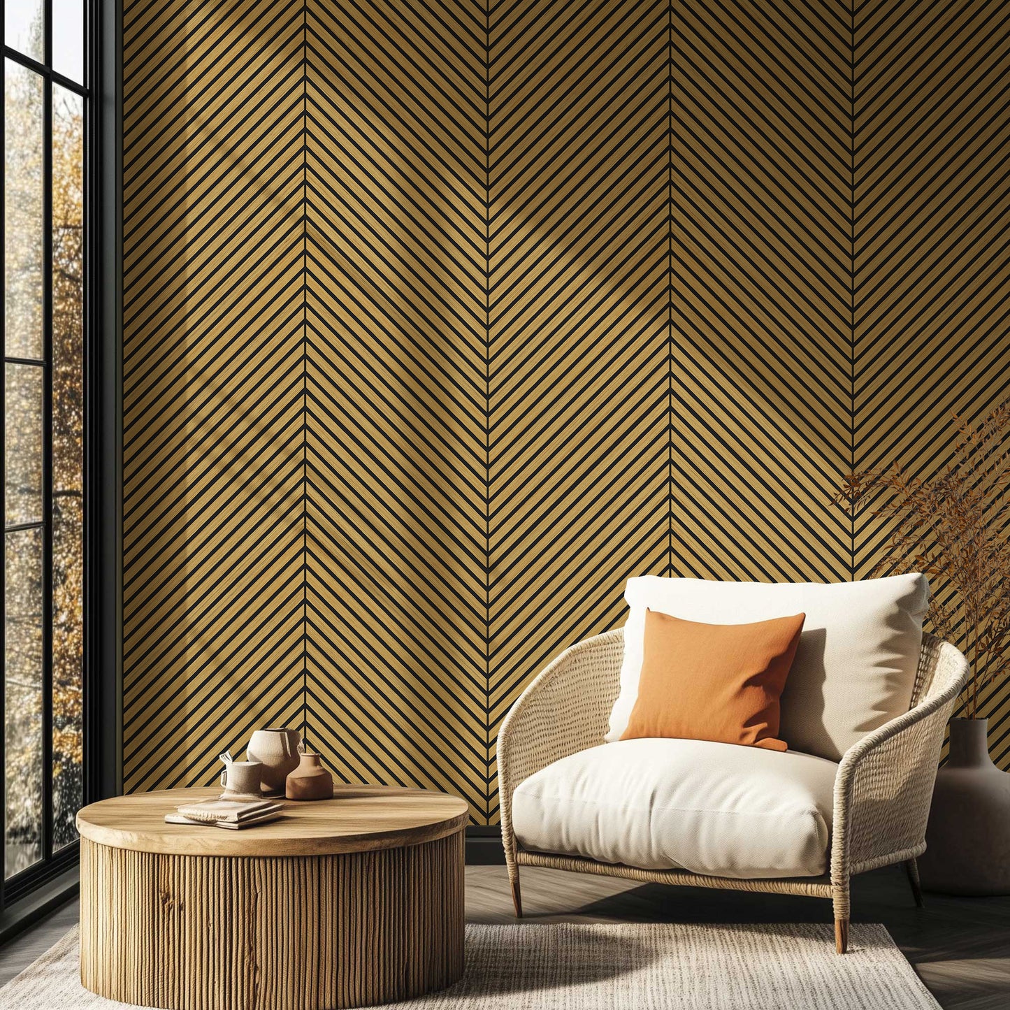 Herringbone Acoustic Wood Panel - Teak