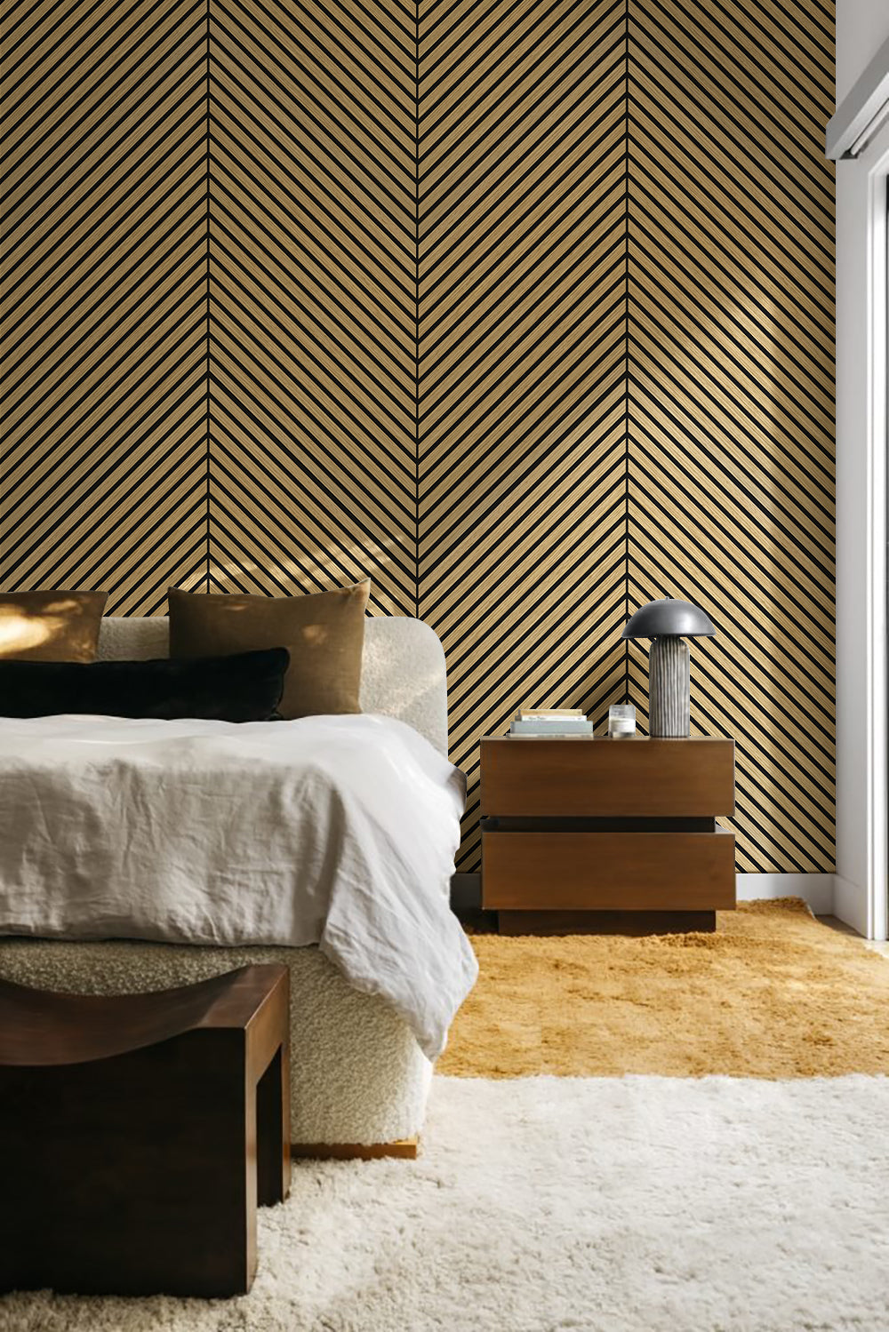 Herringbone Acoustic Wood Panel - White Oak
