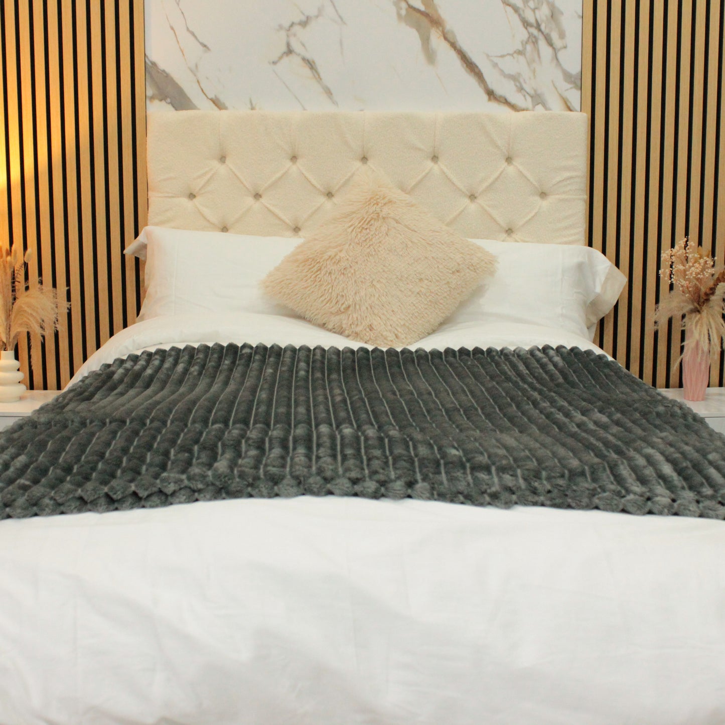 Mason – Chesterfield Design with Buttons Headboard - Boucle