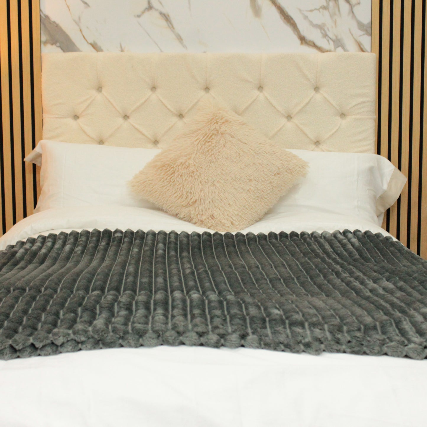 Mason – Chesterfield Design with Buttons Headboard - Boucle