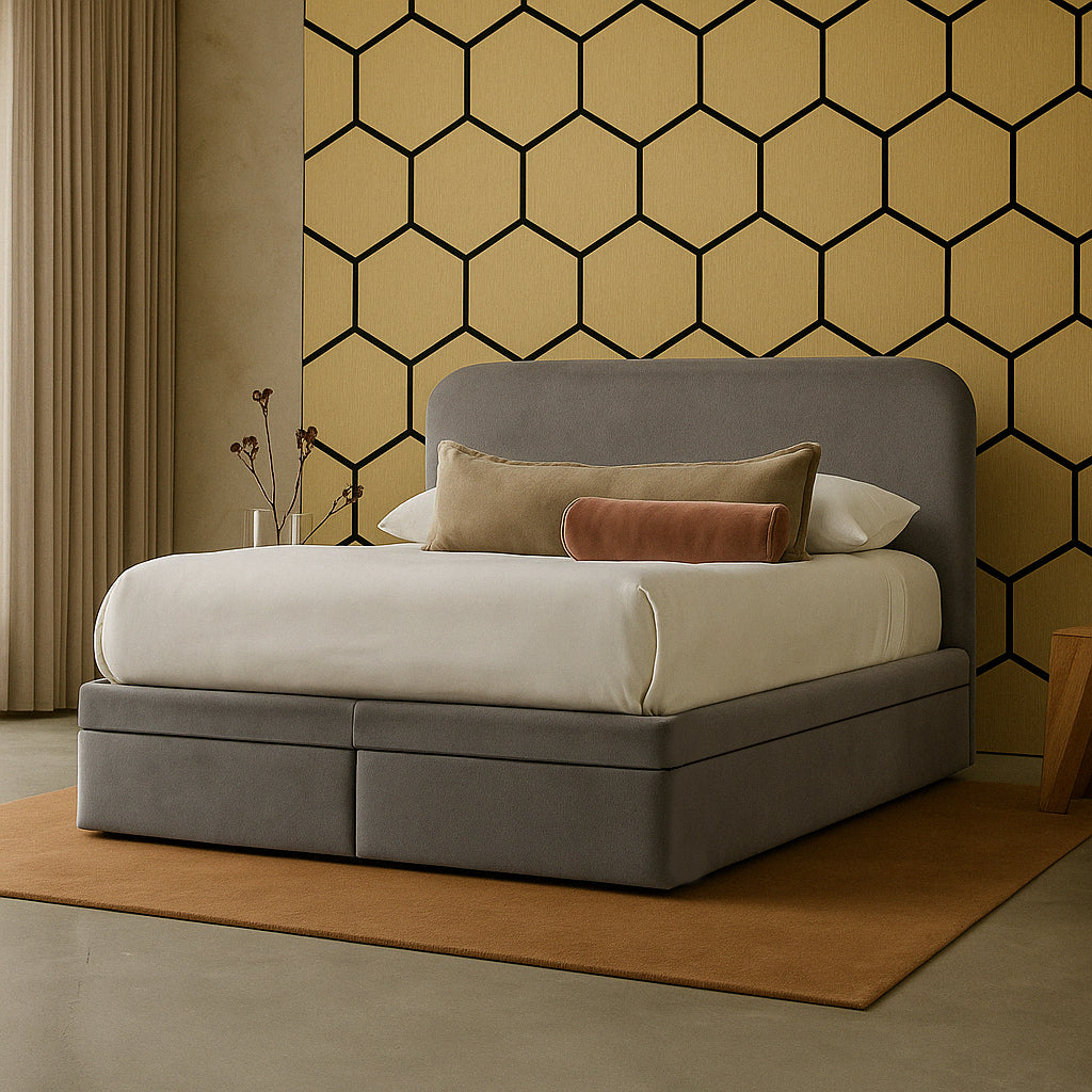 Mira Ottoman Bed – Rounded Headboard - End Lift