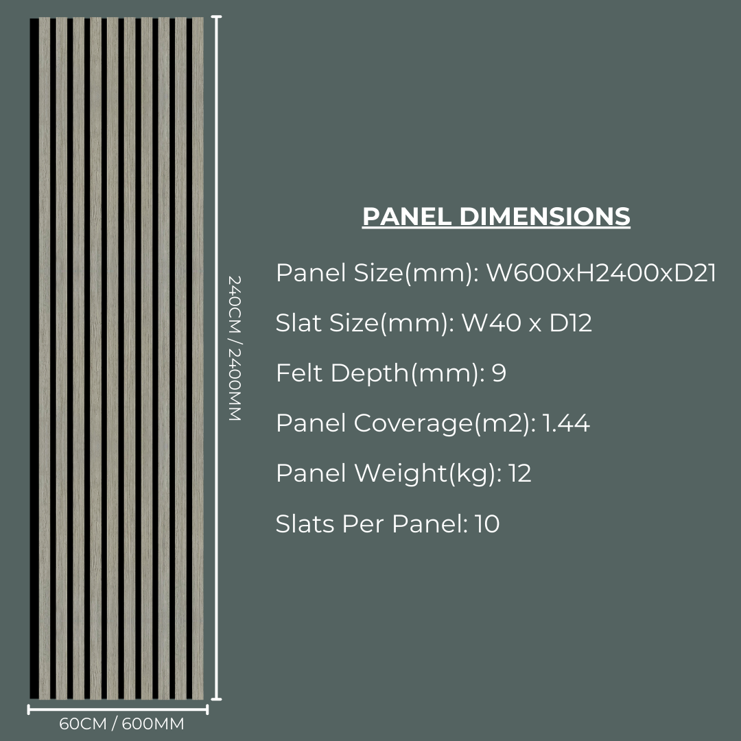Acoustic Wide Wood Panel - Silver Walnut