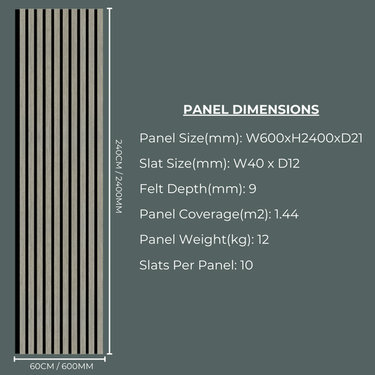 Acoustic Wide Wood Panel - Silver Walnut