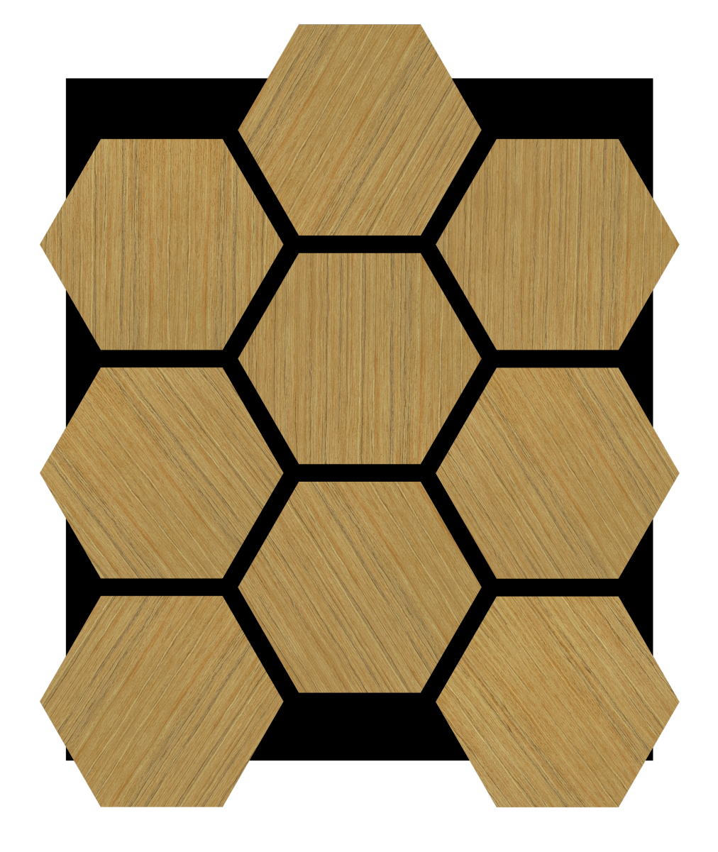 Acoustic Honeycomb Wood Panel - Teak