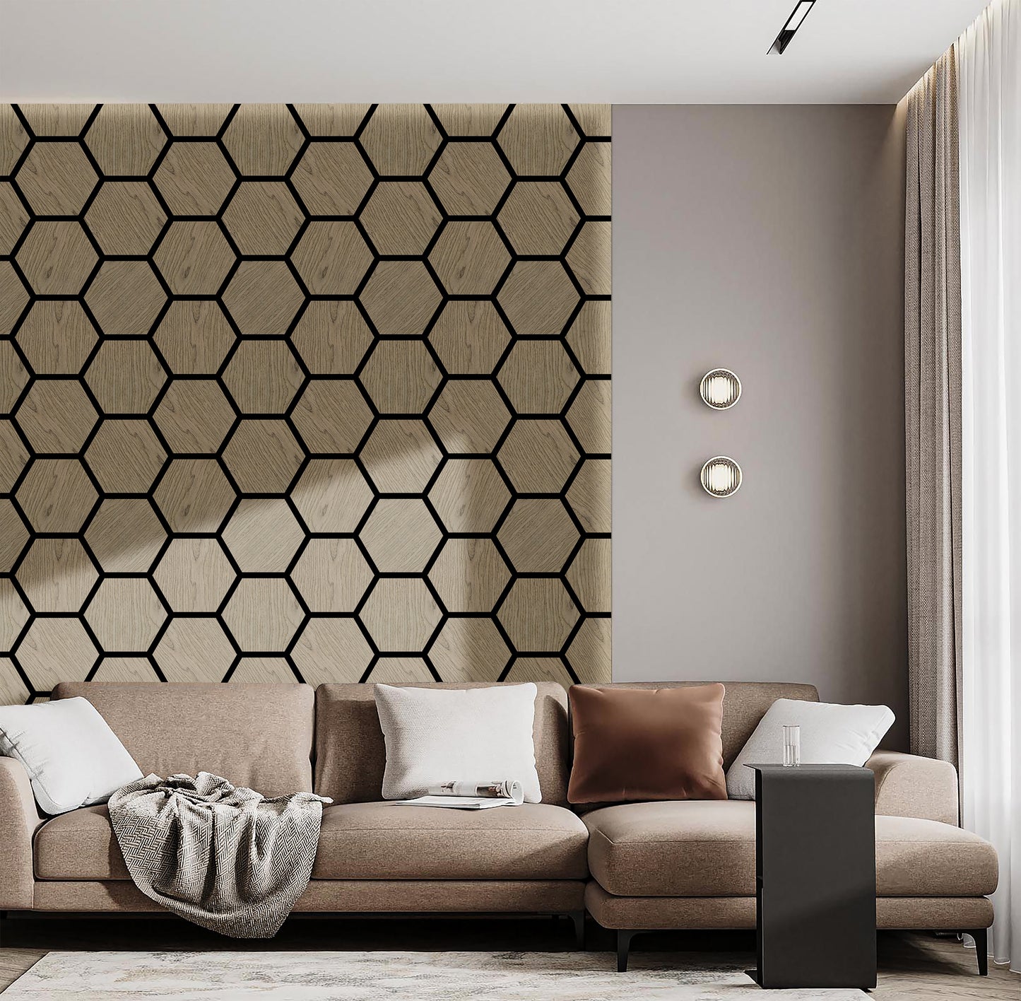 Acoustic Honeycomb Wood Panel - Walnut