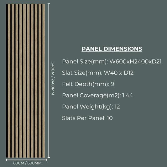 Acoustic Wide Wood Panel - Walnut