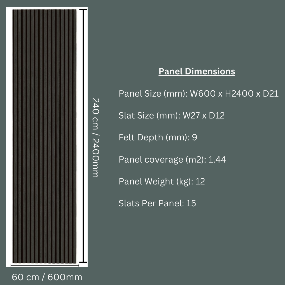 Acoustic Wood Panel - Black Oak