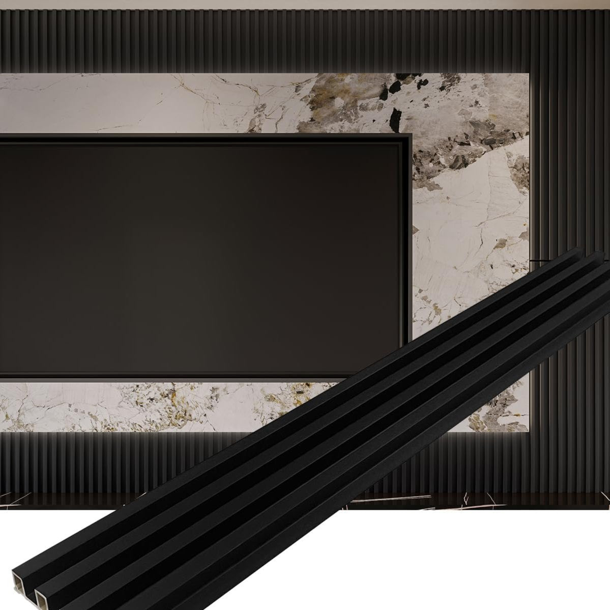 Black WPC Slat Panel