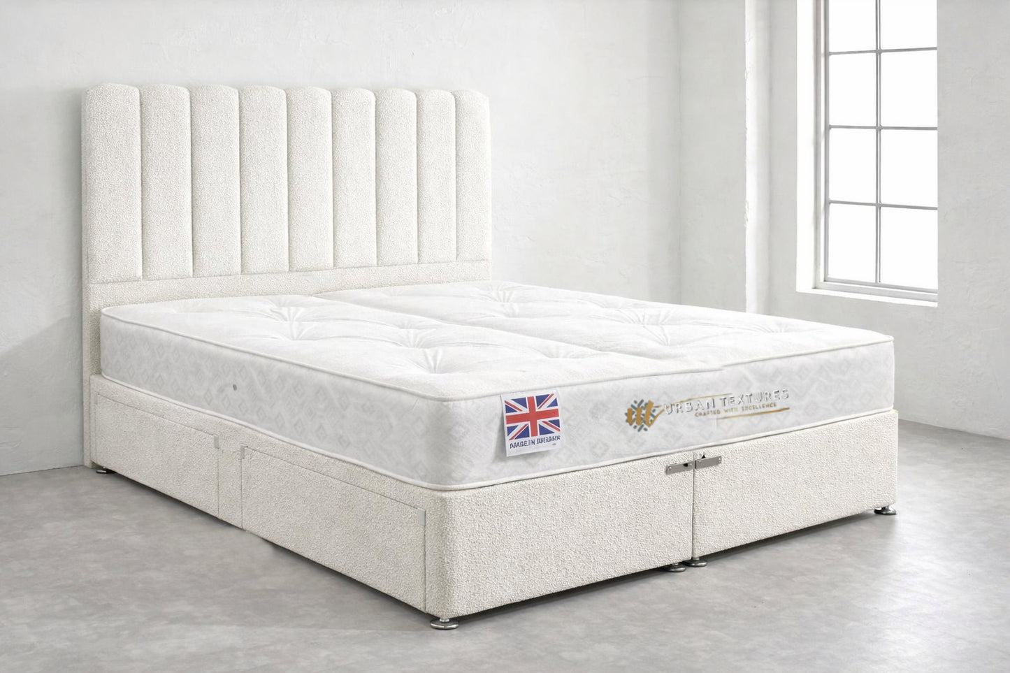 Elara Divan Bed – Cloud Headboard - Boucle