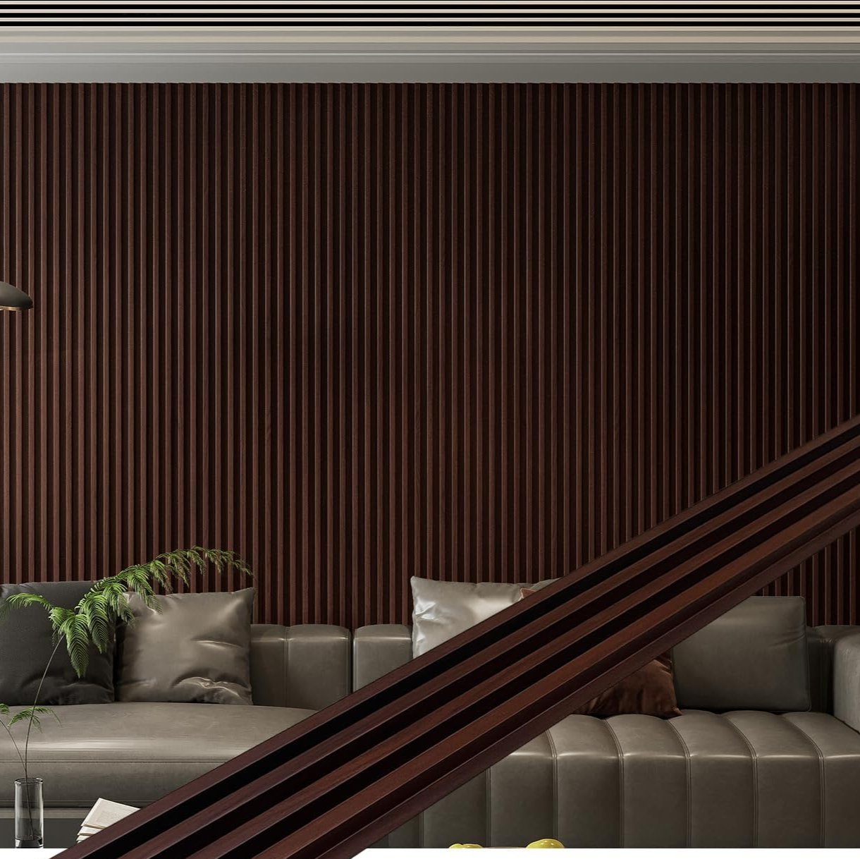 Wpc Walnut Walnut WPC Slat Panels: Durable, Stylish, and Eco-Friendly Wall ...